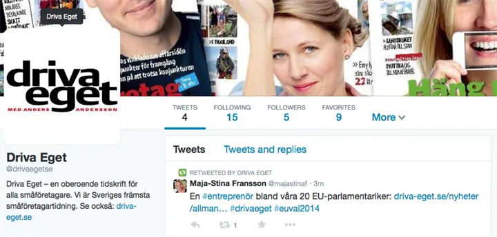 Driva Egets-twitterkonto