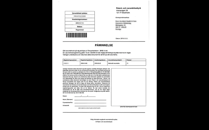 Se upp för falska varumärkesregisteringen BILD: Förenade Bolag