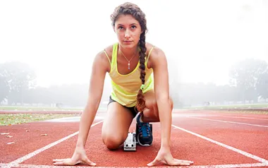 tjej, startgrop, spring