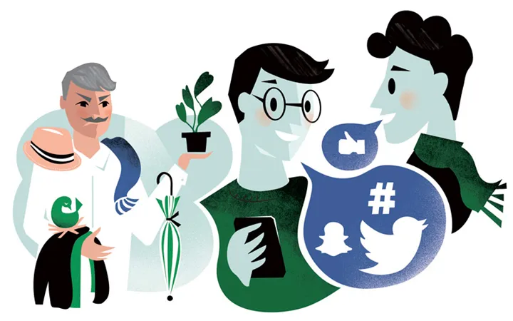 Illustration av personer som pratar med varandra.