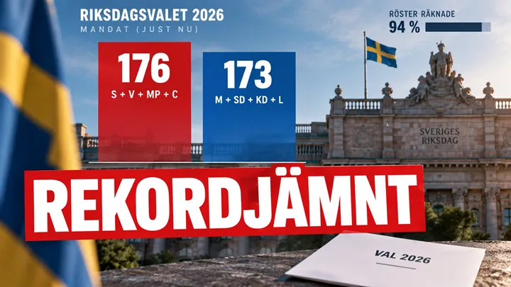 Riksdagsvalet rekordjämnt 2026